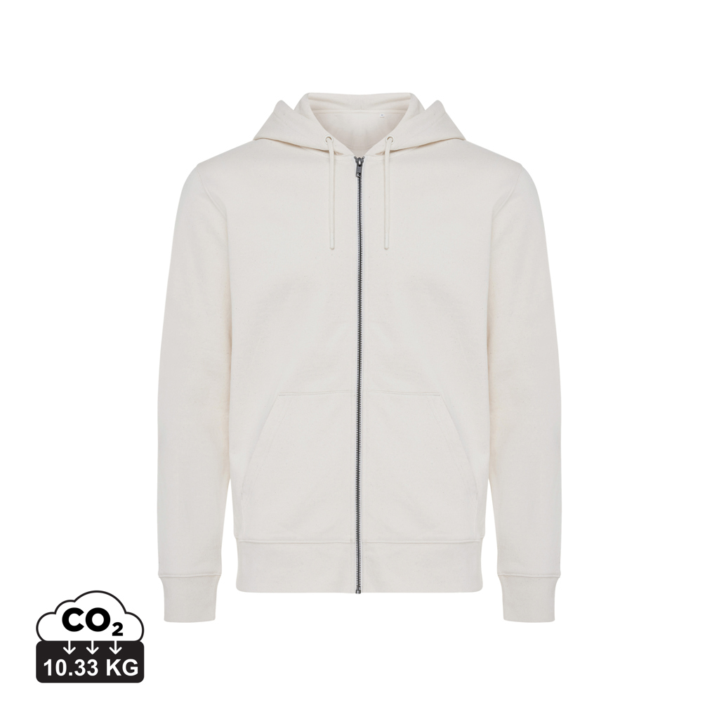 Zip-Hoodie recycelt & Bio-Baumwolle, OEKO-TEX – natural raw