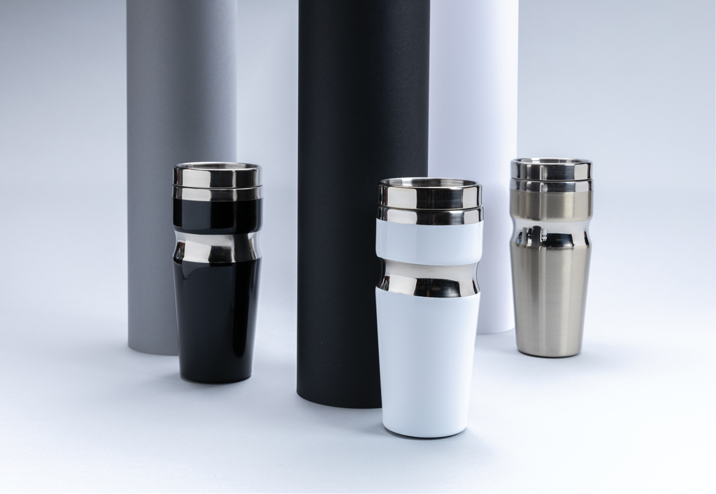 XD Design Contour Becher 350 ml Edelstahl mit PP-Deckel (bedruckbar)