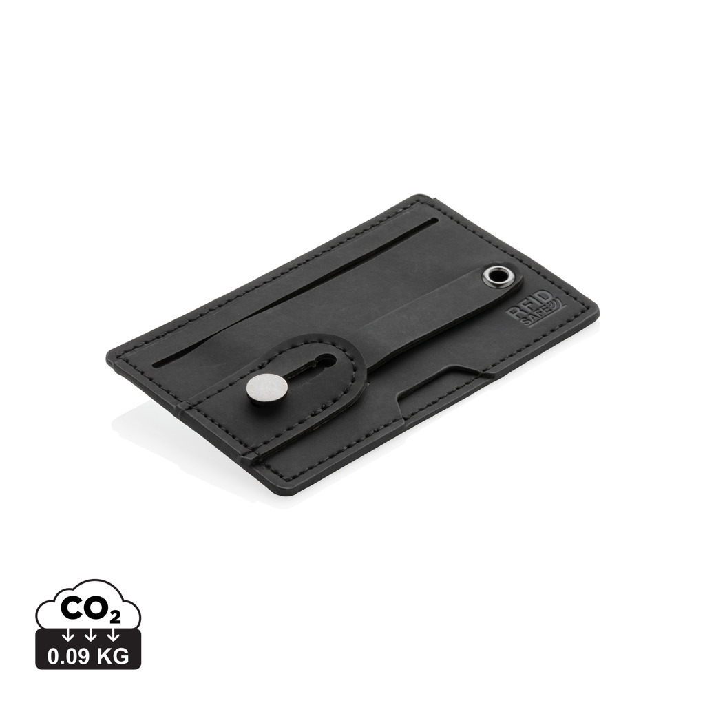 RFID Smartphone-Kartenhalter 3-in-1 mit Stand+Grip – schwarz