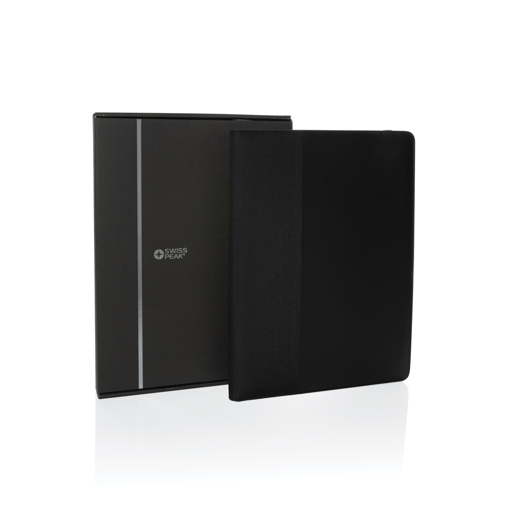 Swiss Peak Script AWARE A4-Portfolio aus recyceltem rPET mit FSC-Notizblock