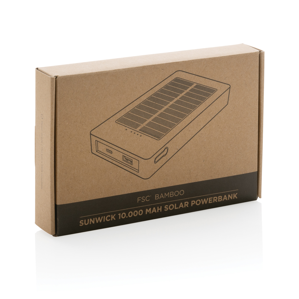 Sunwick Solar-Powerbank 10.000 mAh aus FSC-Bambus, bedruckbar Sunwick Solar-Powerbank 10.000 mAh aus FSC-Bambus, bedruckbar