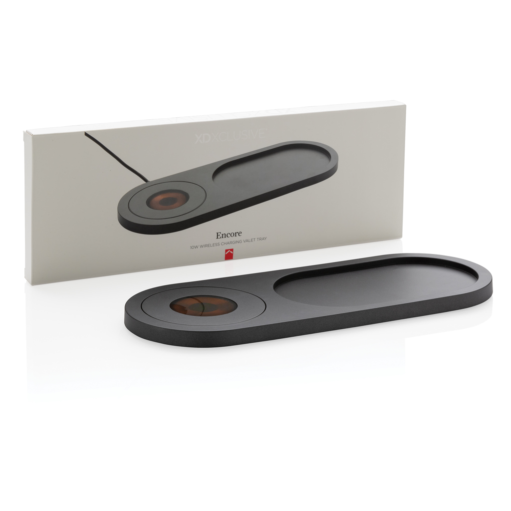 XD Xclusive Encore 10W Wireless Charger mit Schreibtisch-Ablage – Tampondruck-veredelbar XD Xclusive Encore 10W Wireless Charger mit Schreibtisch-Ablage – Tampondruck-veredelbar