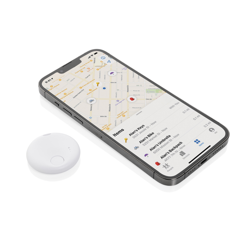 XD Collection FindMate Artikel-Finder aus recyceltem ABS, Apple Find My-kompatibel