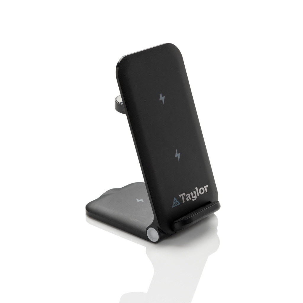 Powerpal 3-in-1 Wireless Charger 15 W aus RCS-recyceltem ABS, individualisierbar