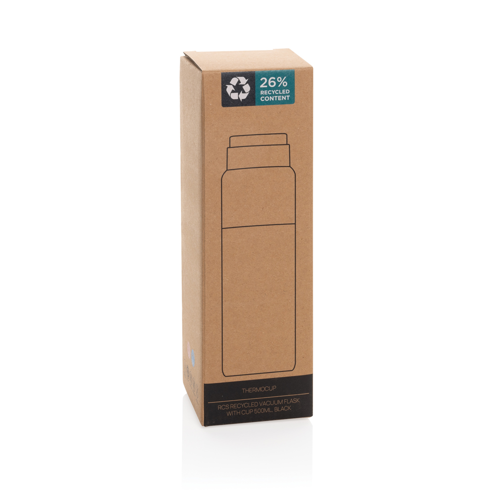 XD Collection Thermocup Thermosflasche 500 ml mit Becher – mit Logo bedruckbar