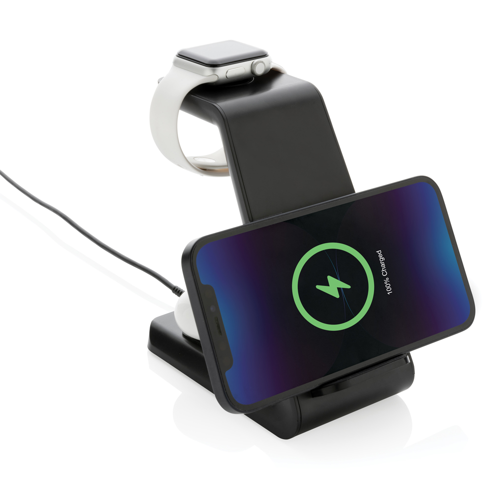 Urban Vitamin Fairfield 3-in-1 Wireless Charger aus recyceltem ABS