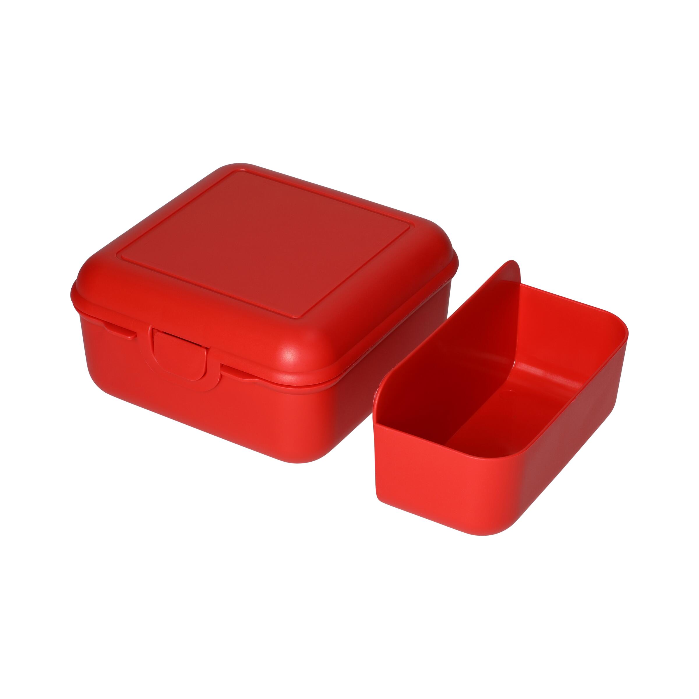 Vorratsdose "Cube" deluxe, mit Trennschale – standard-rot