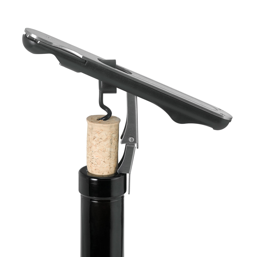 AdHoc PushPull Korkenzieher aus Edelstahl mit Folienschneider – mit Ihrem Logo