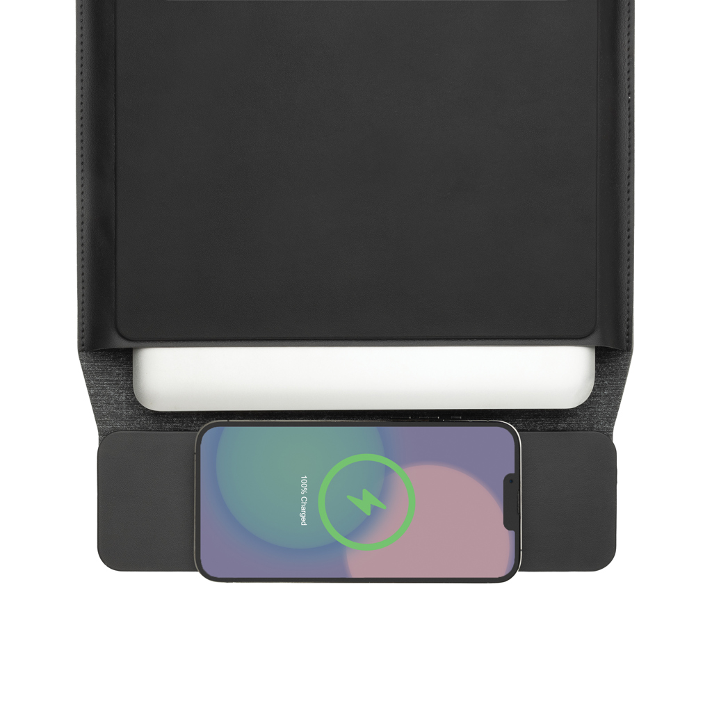 RCS-zertifiziertes 15,6'' Laptopsleeve 15W magnetisch schwarz