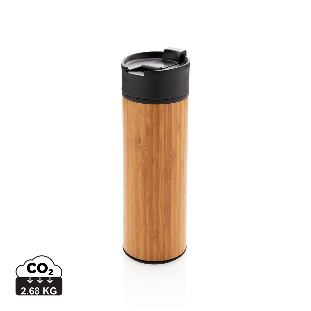 Bambus-Edelstahl Vakuum-Thermobecher 450 ml braun