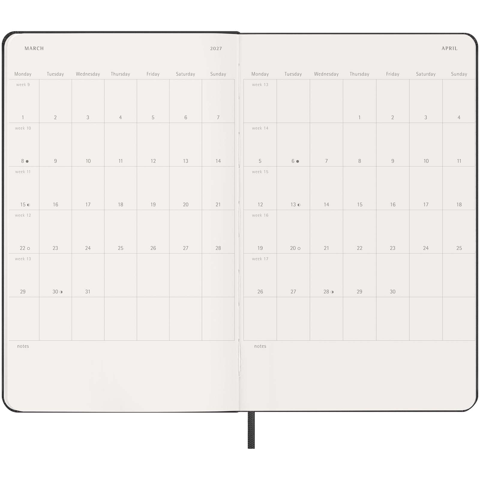 Moleskine Hardcover 12 Monate Wochenkalender L horizontal
