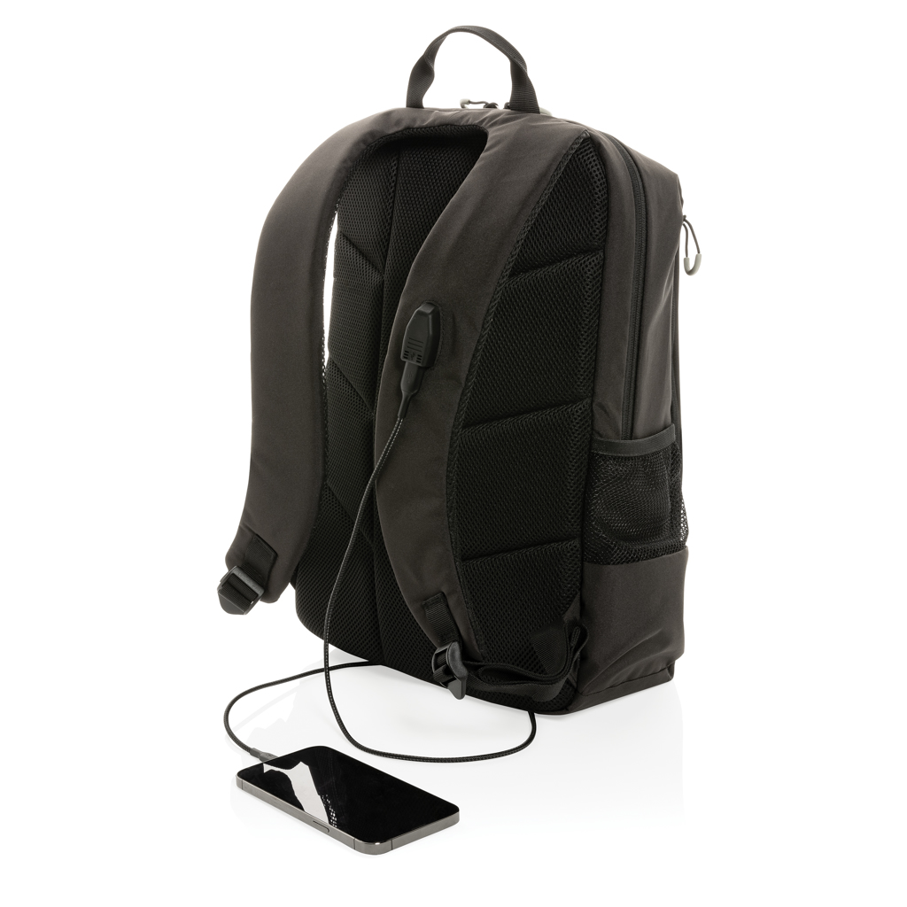 XD Xclusive Impact AWARE Lima 15,6 Zoll RFID Laptop-Rucksack aus recyceltem PET – bedruckbar