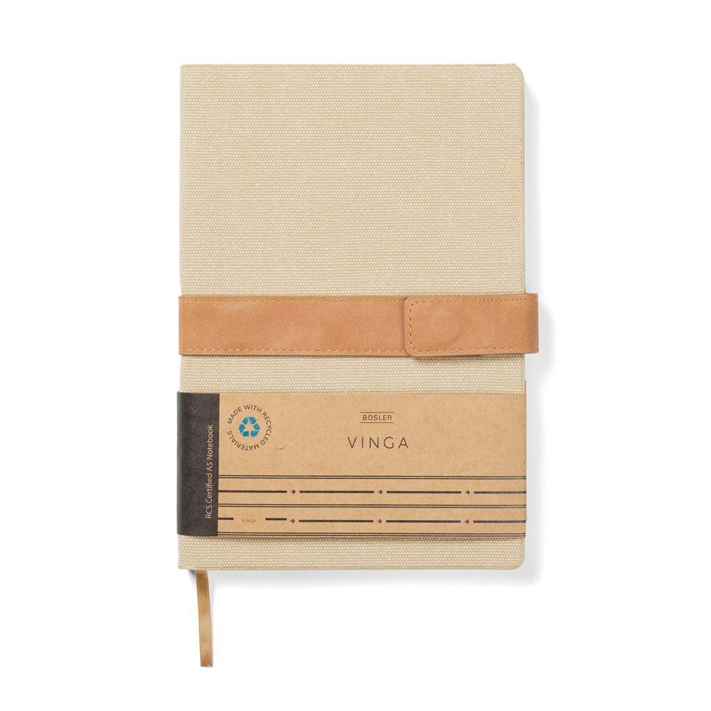 VINGA Bosler A5-Notizbuch aus RCS-recyceltem Papier, mit Logo veredelbar