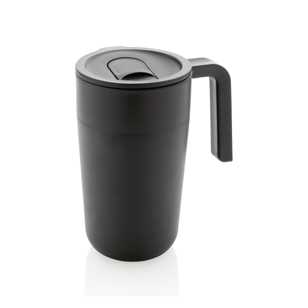 XD Collection GRS recycelter PP-Becher mit Griff 480 ml, Edelstahl, BPA-frei XD Collection GRS recycelter PP-Becher mit Griff 480 ml, Edelstahl, BPA-frei