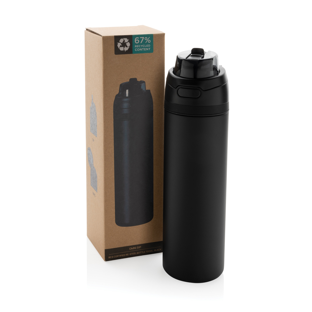 Omni Sip Trinkflasche 720 ml aus RCS-recyceltem Edelstahl, bedruckbar