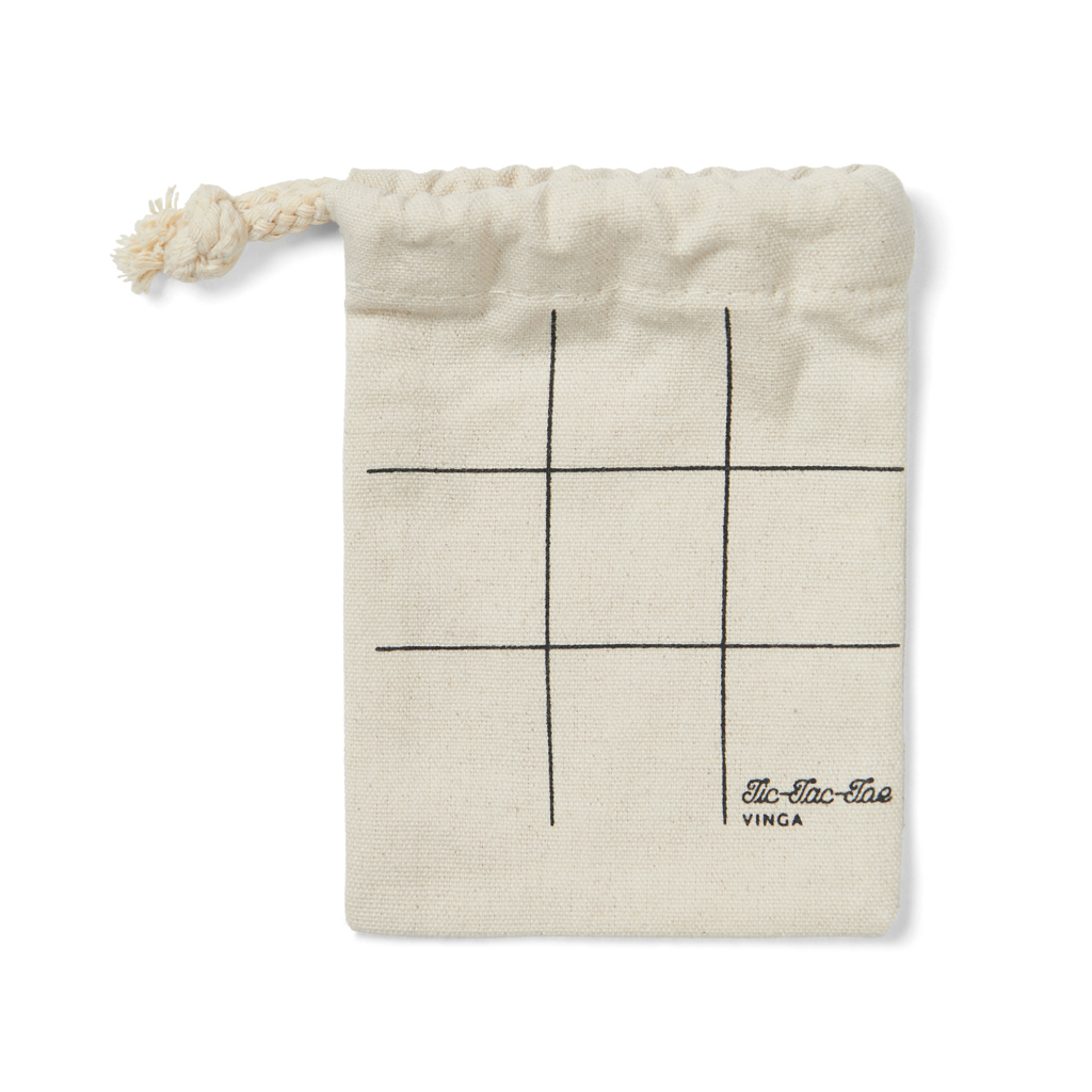 VINGA Tic-Tac-Toe Mini-Reisespiel aus FSC-Holz mit Canvas-Beutel VINGA Tic-Tac-Toe Mini-Reisespiel aus FSC-Holz mit Canvas-Beutel