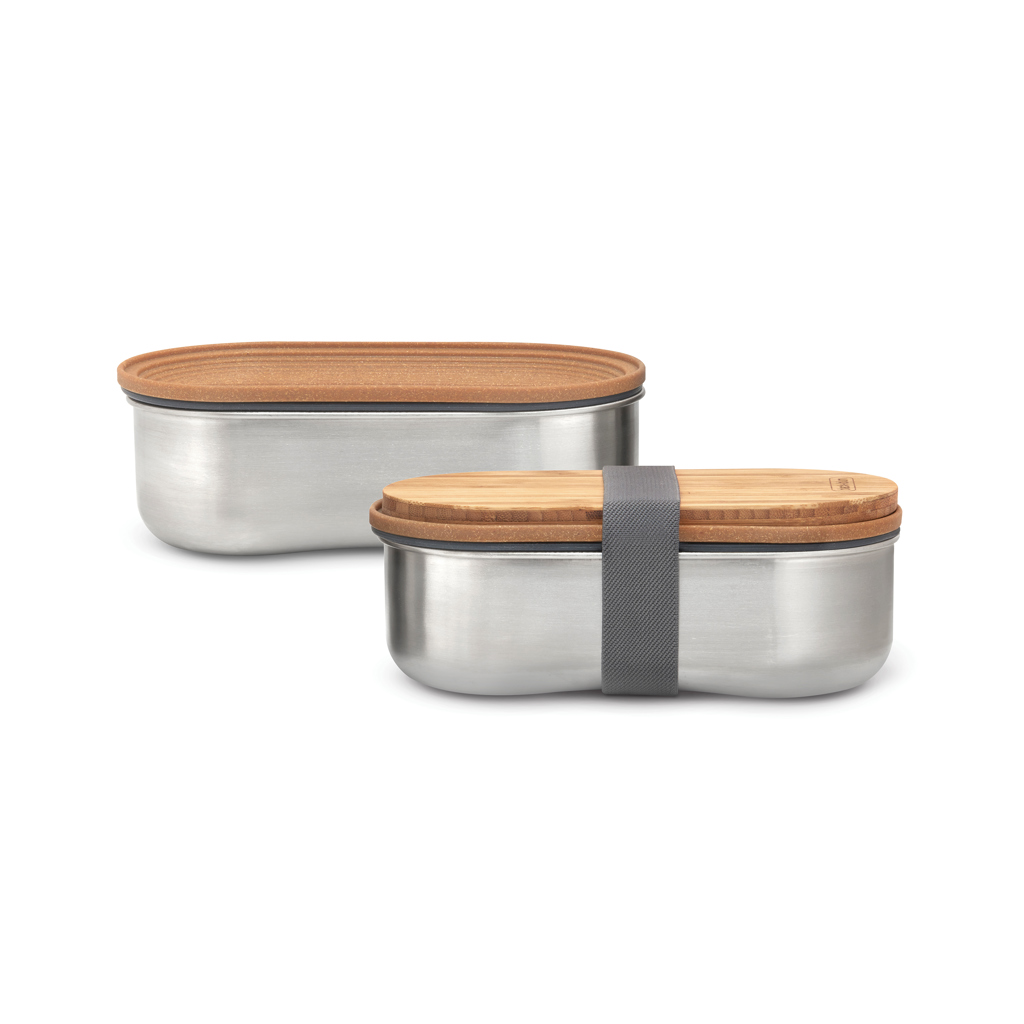 Black+Blum Bento Box 1L Edelstahl mit Bambusdeckel — gravurfähig
