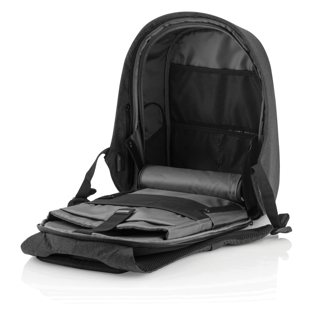 Bobby Hero Small Anti-Diebstahl-Rucksack aus rPET — XD Design, mit Logo veredelbar