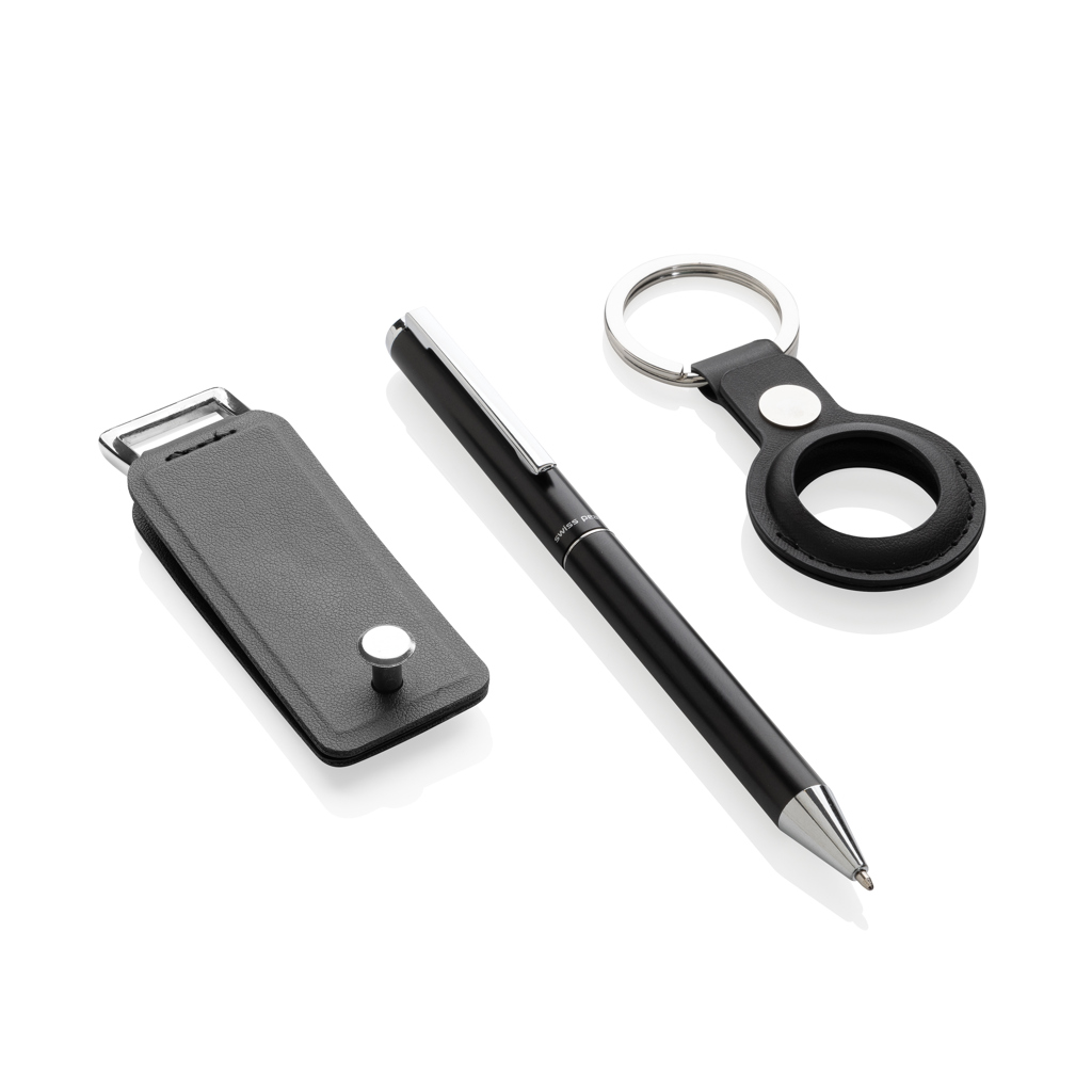 Swiss Peak Tula 3-tlg. Organizer-Set aus RCS-zertifiziertem Recycling-PU und Aluminium, mit Lasergravur veredelbar