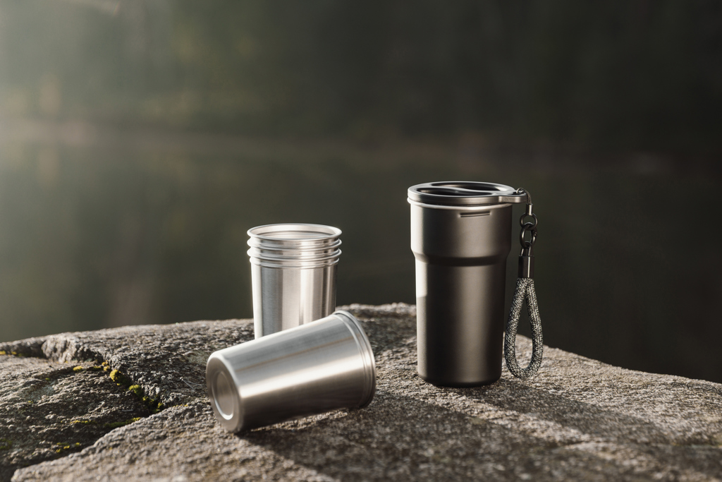 VINGA Parks Becher-Set 4-teilig, 250 ml, RCS-Edelstahl recycelt