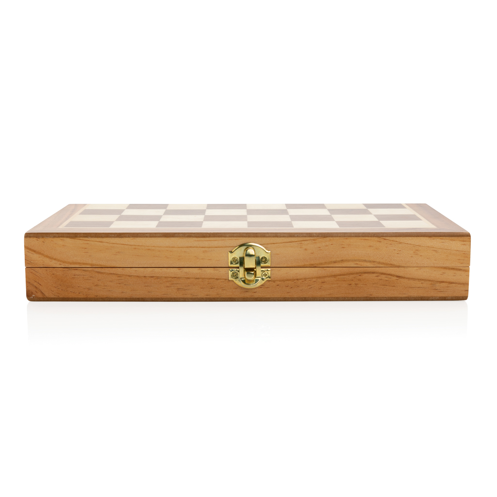 XD Collection Faltbares Schachspiel aus FSC®-Holz – mit Logo bedruckbar XD Collection Faltbares Schachspiel aus FSC®-Holz – mit Logo bedruckbar
