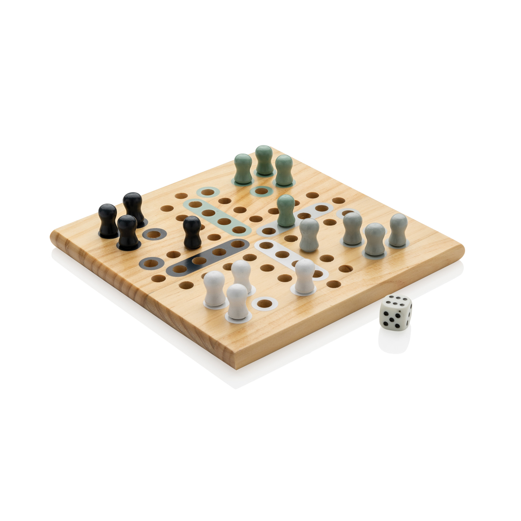 Claire Ludo-Spiel aus Holz mit FSC 100% Zertifizierung, gravierbar Claire Ludo-Spiel aus Holz mit FSC 100% Zertifizierung, gravierbar