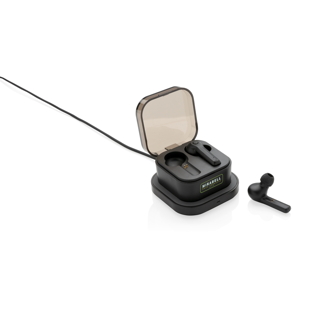 XD Collection TrueWireless Ohrhörer mit kabelloser QI-Ladebox – bedruckbar XD Collection TrueWireless Ohrhörer mit kabelloser QI-Ladebox – bedruckbar