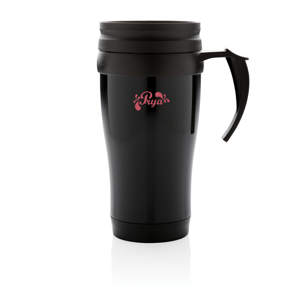XD Collection Edelstahlbecher 350 ml mit Schiebedeckel, schwarz XD Collection Edelstahlbecher 350 ml mit Schiebedeckel, schwarz