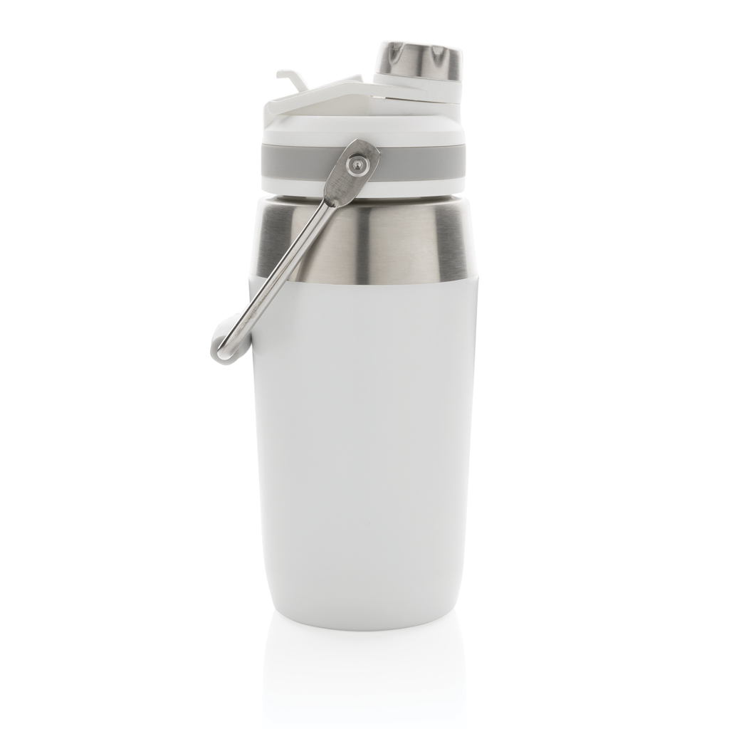 Edelstahl Thermoflasche 500ml Dual-Deckel BPA-frei weiß Edelstahl Thermoflasche 500ml Dual-Deckel BPA-frei weiß