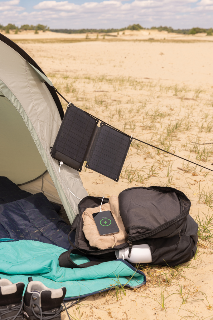 Solarpulse 10W faltbares Solarpanel aus RCS-Plastik – Innovativer Werbeartikel für Events