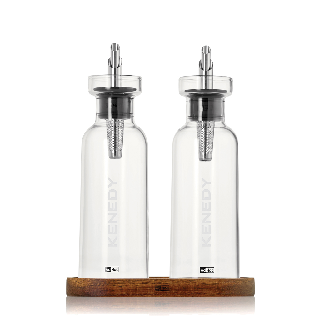 AdHoc Menage AromaPour Öl- und Essigset 300 ml aus Glas mit Logodruck