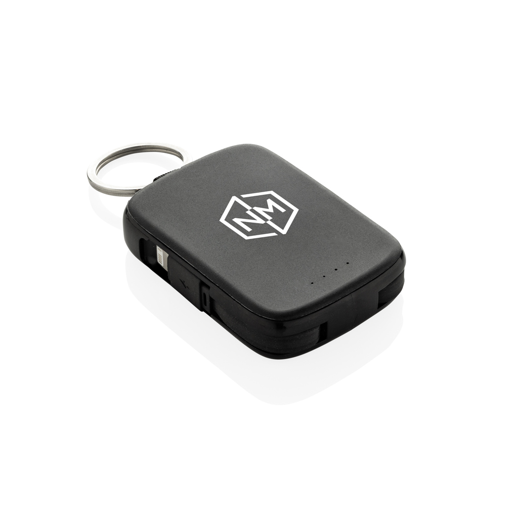 XD Collection Nexo Schlüsselanhänger-Powerbank 2.000 mAh mit Lightning- und USB-C-Kabel – bedruckbar XD Collection Nexo Schlüsselanhänger-Powerbank 2.000 mAh mit Lightning- und USB-C-Kabel – bedruckbar