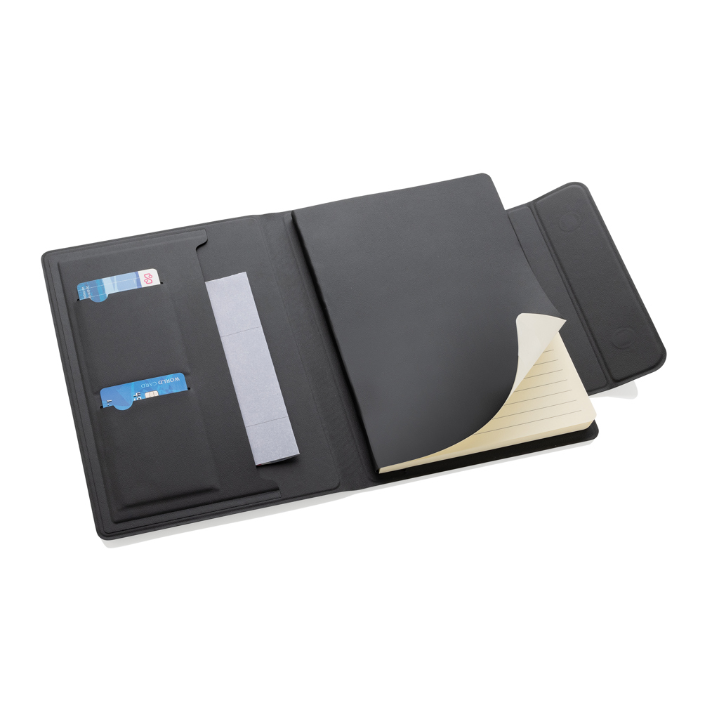 Stuart Magnet-Portfolio A5 aus recyceltem PU mit MagSafe-Halter Stuart Magnet-Portfolio A5 aus recyceltem PU mit MagSafe-Halter