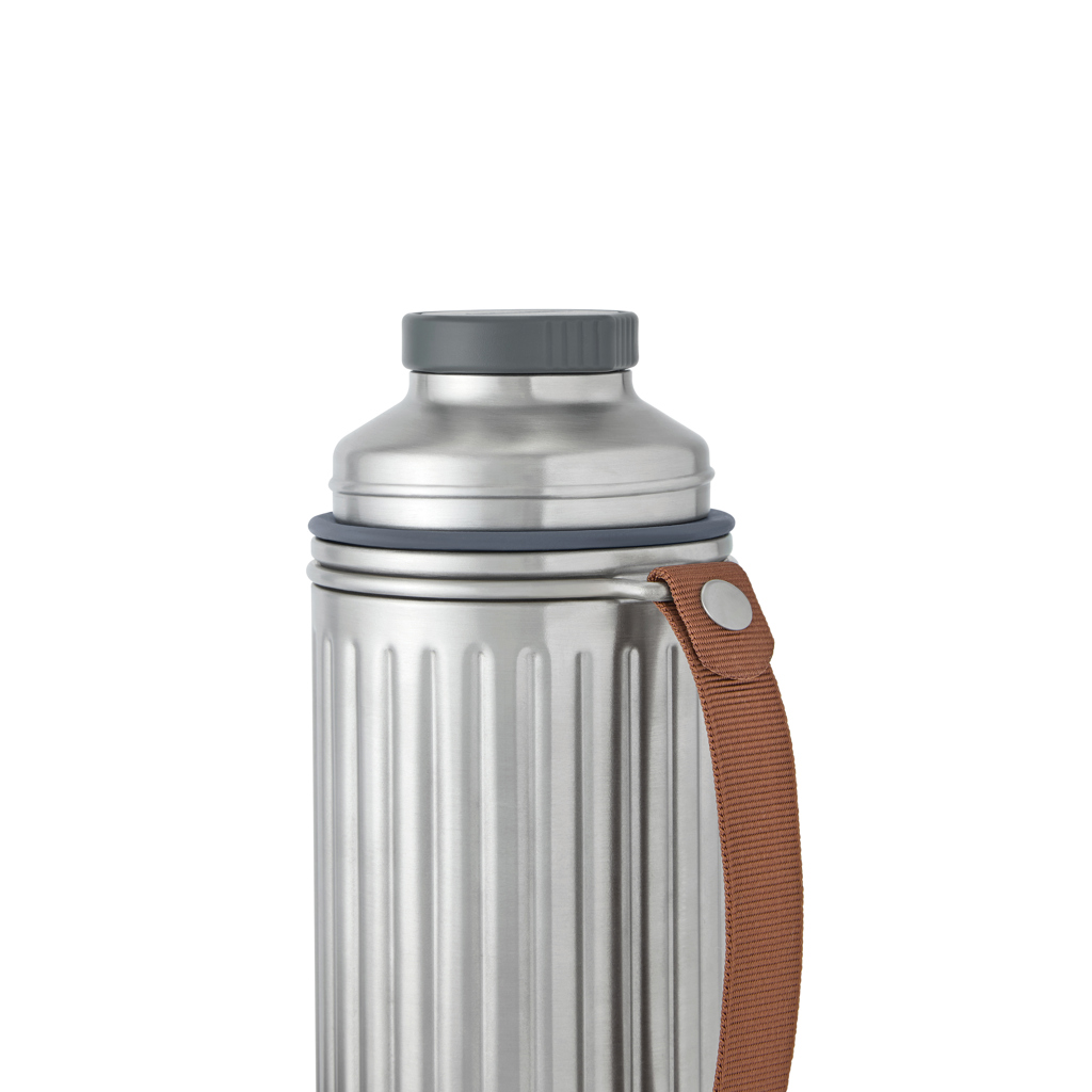 Black+Blum Explorer Flasche Duo 1L Edelstahl Vakuum mit 2 Bechern – mit Logo veredelbar