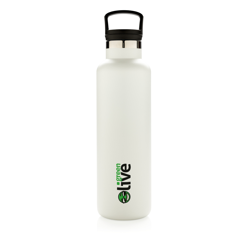 Edelstahl Isolierflasche 600 ml mit Teefilter – off white