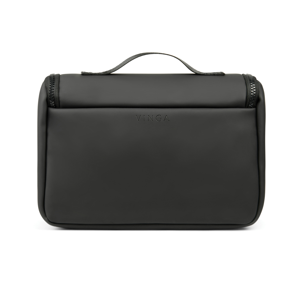 VINGA Baltimore Reise-Kosmetiktasche aus Nubuk-PU mit Logo-Veredelung