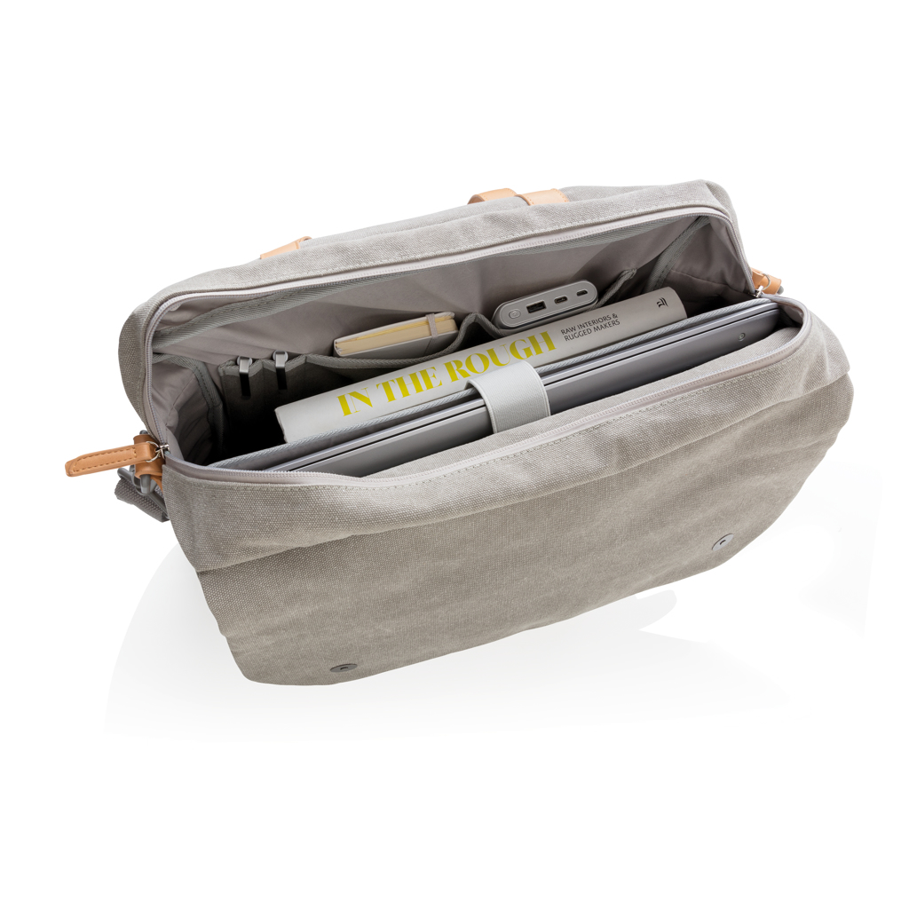 XD Collection Canvas-Laptoptasche bis 15,6 Zoll, PVC-frei, bedruckbar