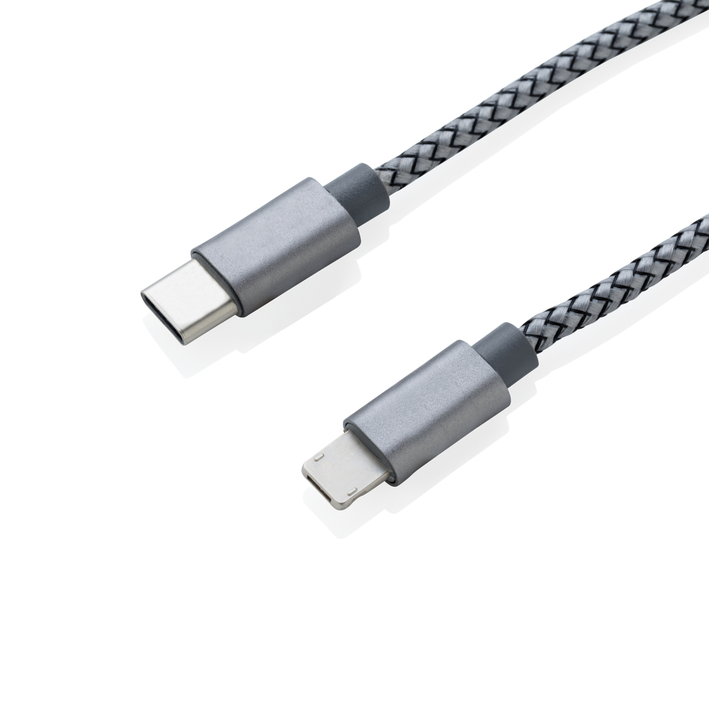 XD Collection 3-in-1 Ladekabel umwoben mit USB-C, Lightning und Micro-USB