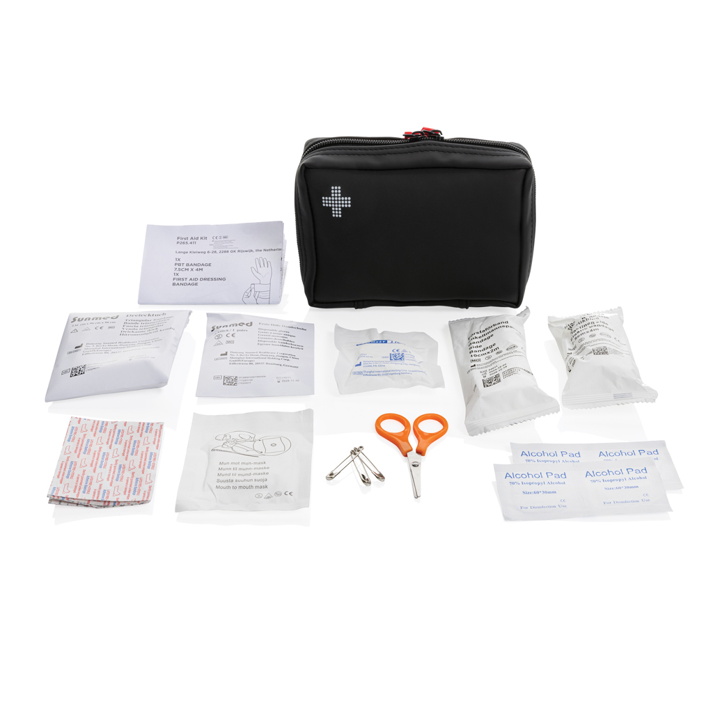 XD Collection Erste-Hilfe-Set in RCS-zertifizierter Nubuk-PU-Tasche, bedruckbar XD Collection Erste-Hilfe-Set in RCS-zertifizierter Nubuk-PU-Tasche, bedruckbar