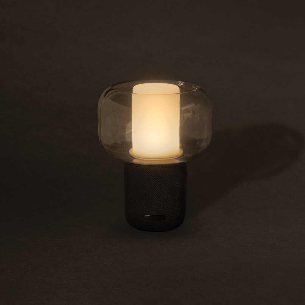 XD Xclusive Lux 10W Lautsprecherlampe aus RCS-recyceltem Kunststoff mit Logo-Werbeanbringung