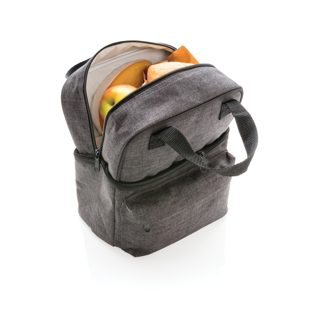 Kühltasche Pro 2-Fach, 6 Dosen, 600D Polyester – grau
