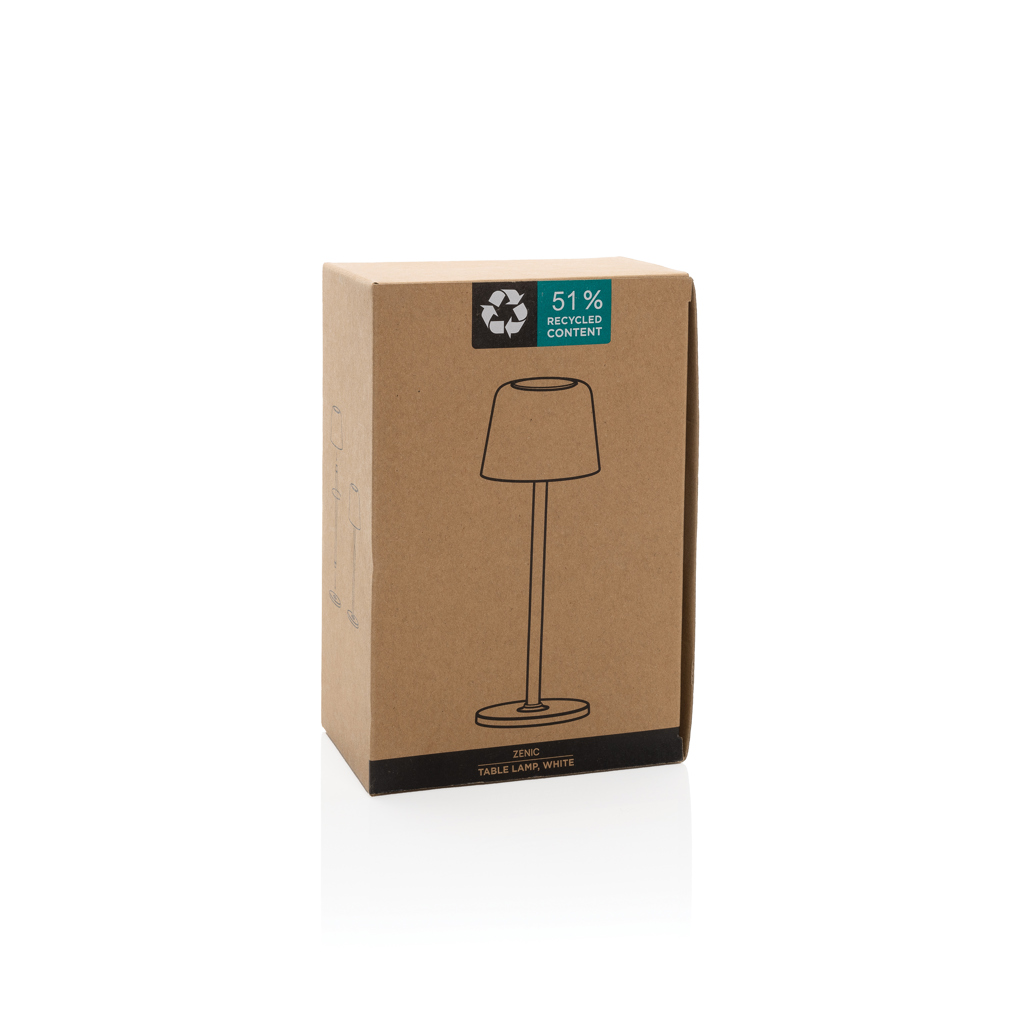 XD Collection Zenic USB-Tischleuchte aus RCS-recyceltem ABS mit Touch-Dimmer