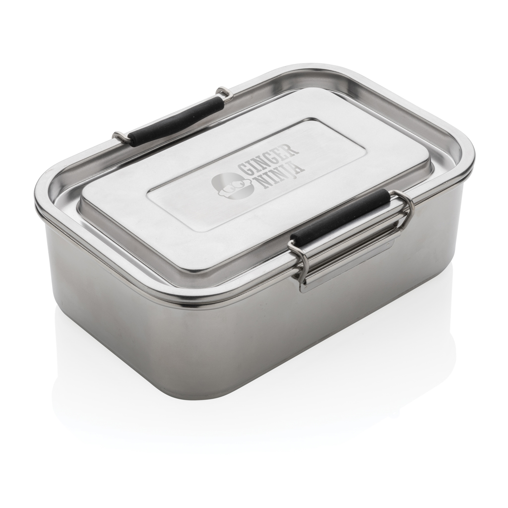XD Collection Lunchbox aus RCS-Edelstahl, 0,8 L, auslaufsicher, mit Logo XD Collection Lunchbox aus RCS-Edelstahl, 0,8 L, auslaufsicher, mit Logo