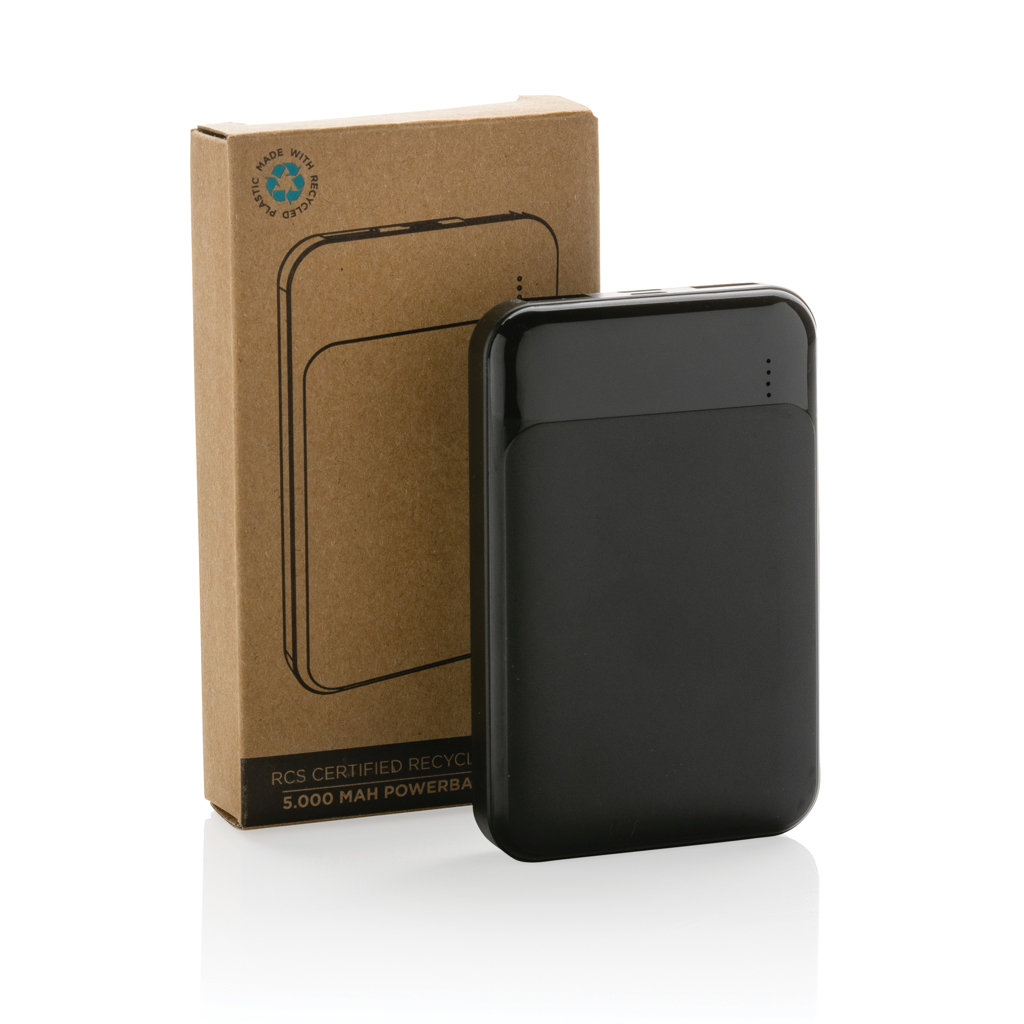 XD Collection Powerbank 5.000 mAh aus RCS-recyceltem ABS, bedruckbar XD Collection Powerbank 5.000 mAh aus RCS-recyceltem ABS, bedruckbar