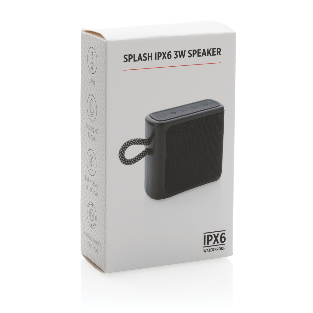 XD Collection Splash IPX6 Bluetooth-Lautsprecher 3W mit Tampondruck XD Collection Splash IPX6 Bluetooth-Lautsprecher 3W mit Tampondruck