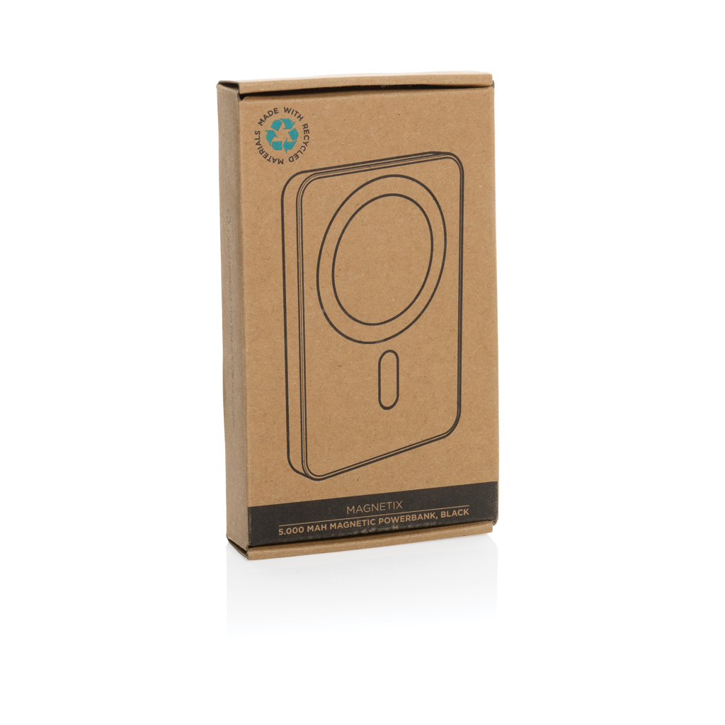 XD Collection Magnetix 5000mAh magnetische Powerbank aus RCS-recyceltem ABS XD Collection Magnetix 5000mAh magnetische Powerbank aus RCS-recyceltem ABS