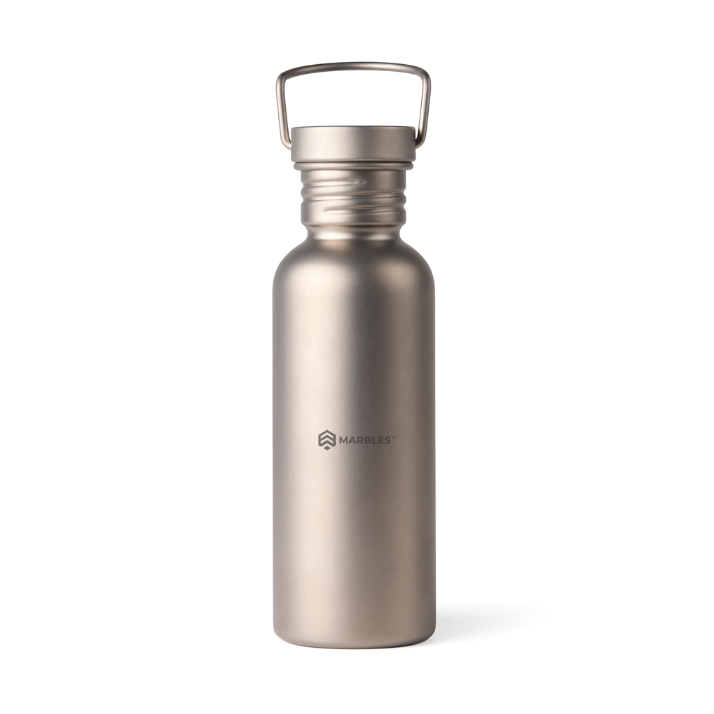Nordic Drift Trail Titan-Wasserflasche 600 ml, ultraleicht, mit Lasergravur oder Tampondruck