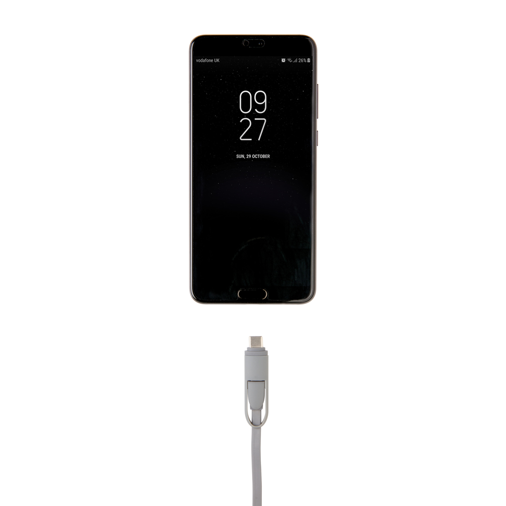 XD Collection 3-in-1 Ladekabel ausziehbar (USB-C, Lightning, Micro-USB) bedruckbar