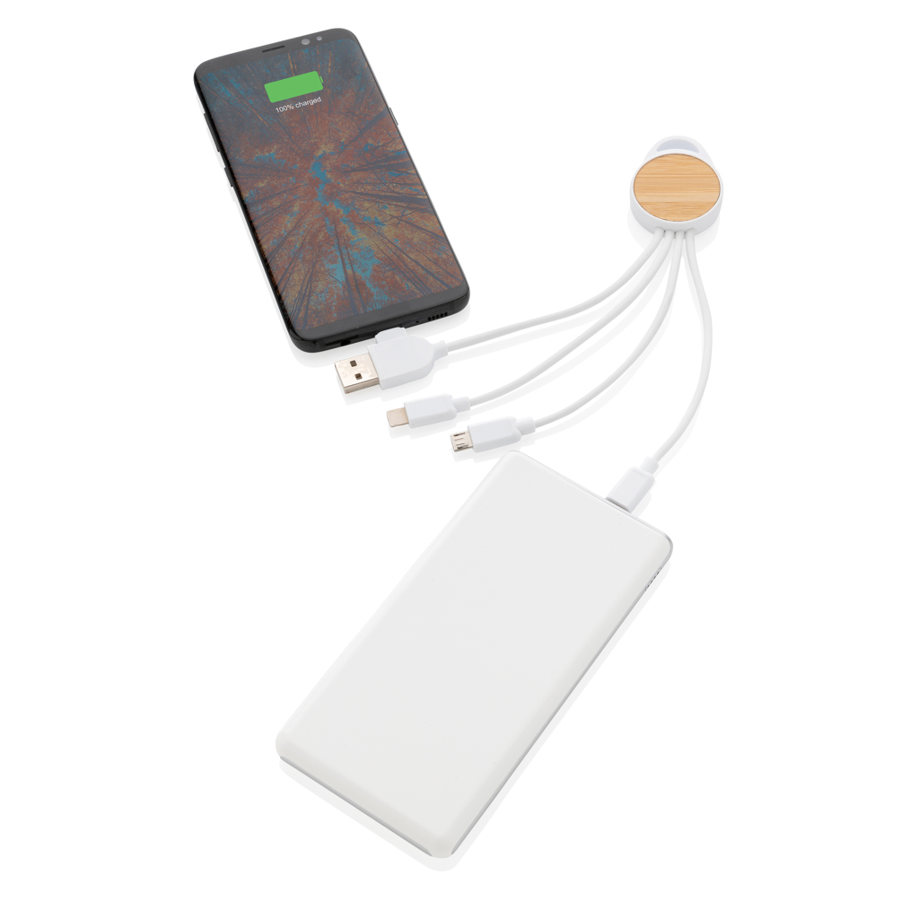 Ontario Multikabel 6-in-1 aus recyceltem Kunststoff – Ideales Eventgeschenk mit Logo