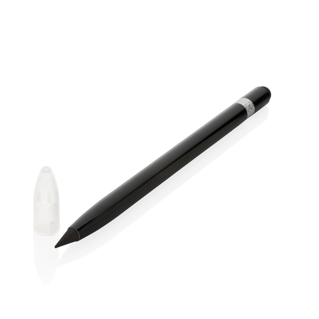 XD Collection Tintenloser Aluminium-Stift mit Radiergummi – mit Logo bedruckbar